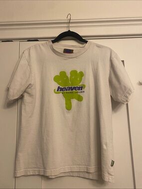 Heaven Marc Jacobs White Tee with Neon Green Graphic